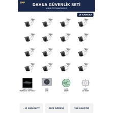 Dahua 16 Kameralı 2mp Güvenlik Kamera Seti Ip Poe Tak Çalıştır Bullet Dış Mekan 2tb ~11 Gün Kayıt