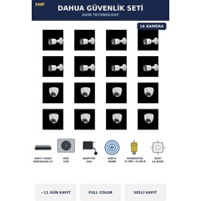 Dahua 16 Kameralı 5mp Güvenlik Kamera Seti 5mp Full Color Sesli Dome+Bullet 4tb ~11 Gün Kayıt