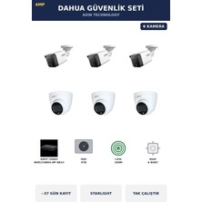 Dahua 6 Kameralı 4mp Güvenlik Kamera Seti 4mp Ip Poe Starlight Dome+Bullet 4tb ~37 Gün Kayıt