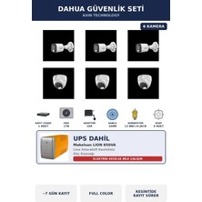 Dahua 6 Kameralı 5mp Ups'li Güvenlik Kamera Seti 5mp Full Color Sesli Dome+Bullet 1tb ~7 Gün Kayıt
