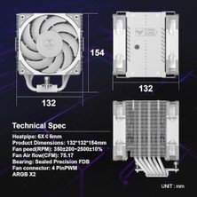 Scythe Mugen 6 Tuf Gamıng Edıtıon Beyaz, 120MM Wonder Tornado Fanlı Sessiz Hava Soğutucu, Intel Lga 1700 & Amd Am5/am4 Uyumlu – Tower Soğutucu