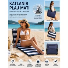 Depolife Katlanır Şezlong Katlanabilir Çantalı Omuz Askılı Yer Matı Ayarlanır Sırt Dayamalı Bahçe Plaj çim Kum Şezlongu