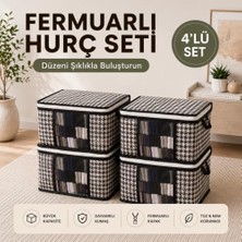 Gizmur Store 4 Adet Lüks Pencereli Çok Amaçlı Dolap Düzenleyici Hurç Çorap Hurcu 34 x 22 x 22 cm (Siyah)