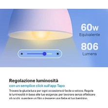 Tapo L510E Ayarlanabilir Işık Seviyeli Akıllı Wı-Fı LED Ampul 2700K Warm White