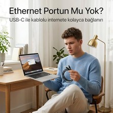Type-C To Ethernet Çevirici Mini Adaptör - 1000 Mbps'e Kadar Hız - Usb-C'den RJ45 Gigabit Lan Dönüştürücü - Alüminyum Gövde - Windows/macos/linux Uyumlu - Tak Çalıştır