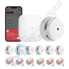 X-Sense Innovations X-Sense Akıllı Duman Dedektörü (6x XS01-M + 6x Mıknatıslı Montaj Aparatı), SBS50 Baz Istasyonu Ile, Wi-Fi Duman Alarmı, Kablosuz Bağlantılı Yangın Alarmı, Model FS61