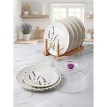 Empressco Lavender Serisi 8 Parça Fanuslu Kek ve Pasta Takımı