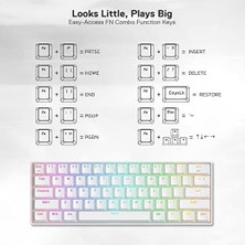 K530 Draconic%60 Kompakt Rgb Kablosuz, 5.0 Bluetooth Oyun Klavyesi Kahverengi Anahtarlı ve 16,8 Milyon Rgb Aydınlatma