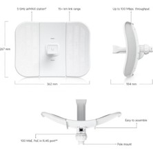 Ubnt Ubıquıtı Lbe-M5-23 5ghz 23DBI 20KM Ptp/ptmp Dış Ortam Access Poınt(Adaptörlü)