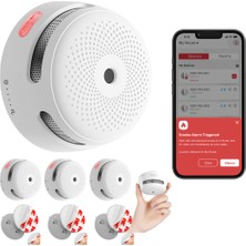 X-Sense Akıllı Duman Dedektörü Wi Fi Li (3x XS01-M + 3x Mıknatıslı Montaj Aparatı + SBS50 Baz Istasyonu), X-Sense Ev Güvenlik Uygulaması ile Uyumlu, Kablosuz Bağlantılı Mini Yangın Alarmı, Model FS31