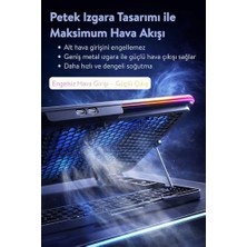 Nitro Rgb Işıklı 8 Fanlı LCD Göstergeli 2 USB Girişli Yükselebilen Notebook Soğutucu S23