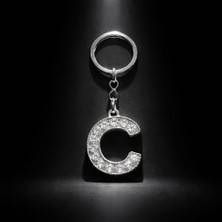 Anahtarlık Metal Taşlı C Harfi