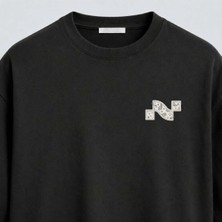 Noctilupus Official Noctilupus Midnight Paisley Oversize Unisex Baskılı Tişört