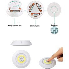 Gizmur Store Senon 3'lü LED Lamba, Uzaktan Kumandalı Spot Lamba, Dolap Altı Lamba, Kiler Aydınlatma Lambası, Mutfak Lambası, Kablosuz LED Lamba