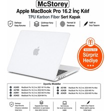 MacBook Pro 16.2 Inç Kılıf A2485 A2780 A2991 A3403 A3186 A3428 A3429 Uyumlu Karbon Fiber Görünümlü Sert Kapak Ince Hafif Koruyucu Hard Case Şeffaf