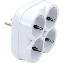 EBG Elektronik Topraklı 16 Amper 250 Volt Beyaz 4'lü Çok Amaçlı Kare Golyat Priz