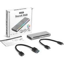 Gizmur Store Dark USB 3.2 Gen2 Type C - M.2 Nvme & Sata SSD Rgb Led'li Disk Kutusu (Dk-Ac-Dsem5)