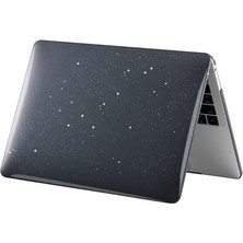MacBook Air 13.6 Inç Simli Kristal Parlak Kılıf A2681 A3113 A3240 A3449 M2 M3 M4 M5 Uyumlu Sert Kapak Hard Case Siyah