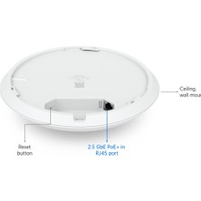 Ubnt Ubıquıtı U7-Pro 2.4/5/6ghz Wıfı7 802.11BE 6 Spatıal Stream 2x2 Mu-Mımo 7.3mbps Tavan Tipi Acces