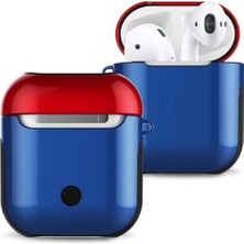 Uray Store Apple Airpods 2 (2.nesil) 3in1 Kılıf - Lacivert-Kırmızı