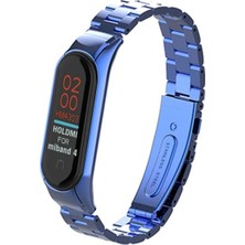 Uray Store Xiaomi Mi Band 4 Metal Baklalı Kordon - Mavi