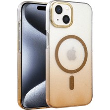 Uray Store Apple iPhone 15 Plus Glossy Magsafe Kapak - Çöl Titanyum