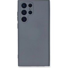 Uray Store Samsung Galaxy S24 Ultra Kılıf Nano Içi Kadife Silikon - Gri