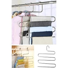 Pantalon Askısı Metalik Dolap Içi Akıllı Krom Askı Çok Katlı Pantolon Askısı (5 Katlı)