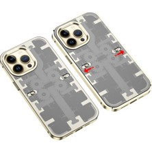 Uray Store Apple iPhone 14 Pro Kılıf Mekanik Bumper Kapak - Gold
