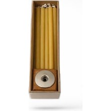 Doğal Balmumu Meditasyon Mumu Seti, 20 Adet, 30 Dakika Yanma Süreli, 10 cm Uzunluk, 0.6 cm Çap, Özel Mumluk Hediyeli, Yoga ve Meditasyon Mum