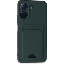 Uray Store Xiaomi Redmi 13C Kılıf Kelvin Kartvizitli Silikon - Koyu Yeşil