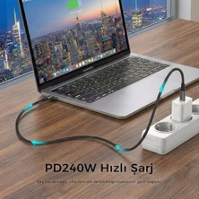 Hype Store USB 4.0 40GBPS USB C Veri Kablosu, 240W USB C Şarj Kablosu, 8K@60hz 4K@240Hz 2K@360Hz Thunderbolt 4 Görüntü Kablosu, Macbook, Monitör, Docking Istasyonu, iPhone ile Uyumlu - 1.8 Metre