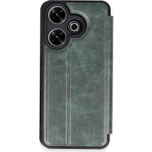 Uray Store Xiaomi Redmi 13 4g Kılıf Flip Cover - Koyu Yeşil