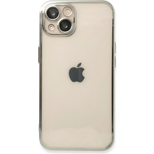 Uray Store Apple iPhone 13 Kılıf Razer Lensli Silikon - Gümüş