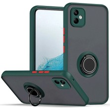 Uray Store Samsung Galaxy A06 Kılıf Montreal Yüzüklü Silikon Kapak - Yeşil