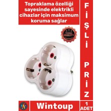 Wintoup #priz Kablosuz Çoklu Golyat Priz Emniyetli Dayanıklı Kompakt Şık Güvenli Ev Üçlü Topraklı Fişli Priz