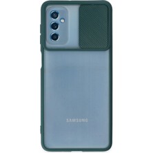 Uray Store Samsung Galaxy M52 5g Kılıf Palm Buzlu Kamera Sürgülü Silikon - Yeşil