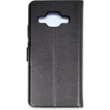 Uray Store Samsung Galaxy J5 Trend S Plus Kapaklı Kılıf - Siyah