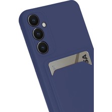 Uray Store Samsung Galaxy S24 Fe Kılıf Kelvin Kartvizitli Silikon - Lacivert