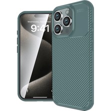 Uray Store Apple iPhone 16 Pro Kılıf Auto Focus Karbon Kapak - Koyu Yeşil
