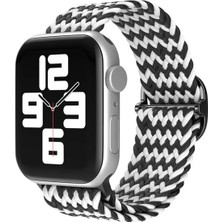 Uray Store Apple Watch 42MM Star Kordon - Zigzag Siyah-Beyaz