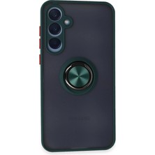 Uray Store Samsung Galaxy A25 5g Kılıf Montreal Yüzüklü Silikon Kapak - Yeşil