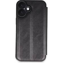 Uray Store Apple iPhone 16 Kılıf Flip Cover - Siyah