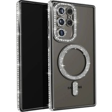 Uray Store Samsung Galaxy S25 Ultra Kılıf Joke Simli Magneticsafe Kılıf - Siyah