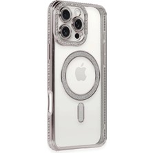 Uray Store Apple iPhone 16 Pro Kılıf Joke Simli Magneticsafe Kılıf - Pembe