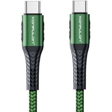 Uray Store Konfulon DC43 Type-C To Type-C 1m Örgü 60W Hızlı Şarj Kablo - Yeşil