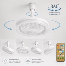 Modern Kristal Tasarım Lambalı Tavan Vantilatörü, Uzaktan Kumandalı, E27 Duy, Sessiz Fanlı Tavan Lambası, 3 Kademe Hız Ayarlı, 3 Renk LED Aydınlatmalı, Enerji Tasarruflu Fan, Zaman Ayarlı