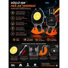 İkel Elektro 800 Lümen Cob LED Çalışma Feneri – Mıknatıslı, Askılı, Ayarlanabilir Ayaklı | Ipx4 Suya Dayanıklı | Kamp, Tamir ve Acil Durum El Feneri