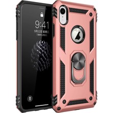 Uray Store Apple iPhone Xr Kılıf Sofya Yüzüklü Silikon Kapak - Rose