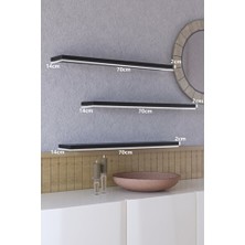 Empressco 70 cm Siyah Mdf Uçan Duvar Rafı 3'lü Kitaplık Seti